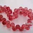 25 6 mm Czech Glass Top Hole Round Beads: Transparent Aurora Red