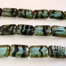 10 12 x 8 mm Polished Rectangles: Teal Tortoise - Picasso