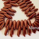 50  3 x 10 mm Czech Glass Daggers: Iris - Copper