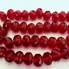 25 6 x 9mm Czech Glass Gemstone Donuts: Fuschia