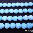 50 6x6mm Czech Glass Heart Beads: Aqua Quartz