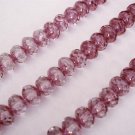 25 6 x 9mm Czech Glass Gemstone Donut Beads: Crystal - Copper