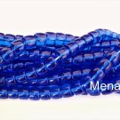 25 7 x 9 mm Czech Glass Druk Roller Beads: Sapphire