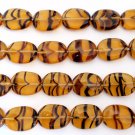 25 12 x 9 mm Czech Glass Twisted Flat Oval Beads: Tortoise
