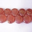 6  12 x 16 mm Pear Shaped Drops : Pink/Topaz Luster - Milky Pink