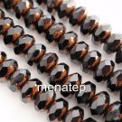 25 5/7 mm Czech Glass Gemstone Donut Beads: Bronze - Jet