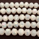 25  5/6 mm Czech Glass Small Rosebud Beads: Luster Iris - Milky White