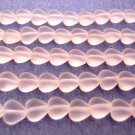 50 6x6mm Czech Glass Heart Beads: Matte - Rosaline