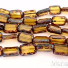 10 12 x 8mm Polished Rectangle Beads: Fire Opal - Picasso