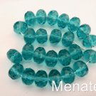 25 6 x 9 mm Czech Glass Gemstone Donut Beads: Light Teal