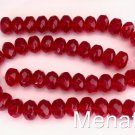 25 6 x 9 mm Czech Glass Gemstone Donut Beads: Siam/Ruby