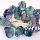 12  12 mm Three Petal Flower Beads: Coated - Metallic Purple Peacock