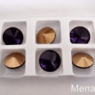 4(Four)  14 mm Rivoli Beads: Tanzanite