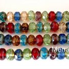 25 6 x 9 mm Czech Glass Gemstone Donut Beads: Picasso - Multi Color Mix