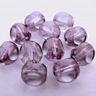 25 6 mm Czech Glass Antique Style Triangle Beads: Luster - Transparent Amethyst