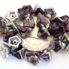 25 5 x 8 mm Trumpet Flower Beads: Vitrail - Amethyst/White