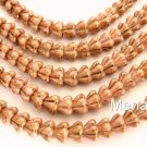 25 8mm Czech Glass Bell Flower Beads: Luster - Opaque Rose/Gold Topaz