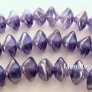 6(Six)  11x15mm Wonky Oval Beads: Pearl Coated - Lupine