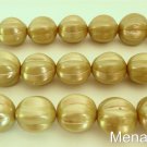 4(Four)  14mm Melon Round Beads: Pearl Coated - Canopy