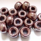 25 5 x 9mm Czech Glass Roller/Crow Beads: Pink - Luster