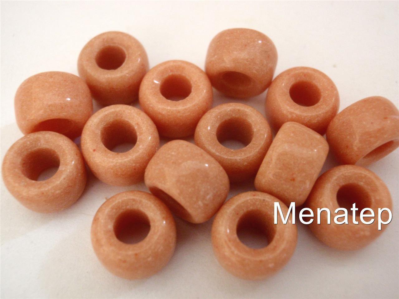 25 5 x 9mm Czech Glass Roller/Crow Beads: Light Orange