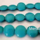 4(Four)  14mm Czech Glass Cushion Round Beads: Pop - Turquoise