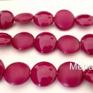 4(Four)  14mm Cushion Round Beads: Pop - Cranberry