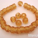 25 6 x 4mm Czech Glass Facetted Crow Beads: Topaz