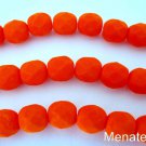 25 6mm Czech Glass Firepolish Beads: Neon - Orange