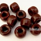 25 5 x 9mm Czech Glass Roller/Crow Beads: Brown