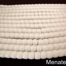 25 7 x 9 mm Czech Glass Druk Roller Beads: Chalk White