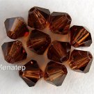 8 4mm Swarovski 5301/5328 Bicones -- Smoke Topaz