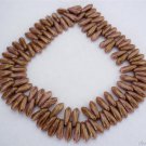 50 3x10mm Czech Glass Dagger Beads: Luster - Opque Rose/Gold Topaz
