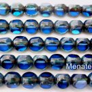 25 6mm Czech Glass Antique Style Triangle Beads: Sapphire - Picasso