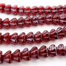 50 6mm Czech Baby Bell Flowers: Siam/Ruby - Vega