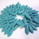 25 5x16mm Czech Glass Daggers: Opaque - Turquoise