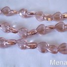25 10x10mm Czech Glass Heart Beads: Luster - Rosaline