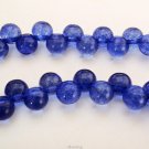 25 6mm Czech Glass Top Hole Round Beads: Transparent Riverside