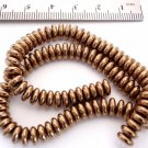 50 6mm Czech Glass Rondelle Beads: Bronze