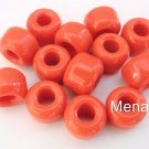 25 5 x 9 mm Czech Glass Roll Beads: Orange