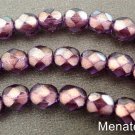 25  6 mm Czech Glass Firepolish Beads: Halo - Regal