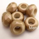 4(Four)  8 x 13 mm Large Hole Rondelle Beads: Pearl Coated - Canopy