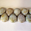 6  12 x 16 mm Pear Shaped Drops : Ultra Luster - Opaque Green