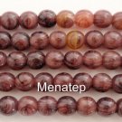 50 6 mm Czech Glass Round Beads: Hurricane Glass - Blackberry Chiffon