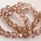 25 6 mm Czech Glass Firepolished Renaissance Style Beads: Crystal - Celsian