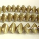 6(Six)  11x15mm Wonky Oval Beads: Pearl Coated - Canopy