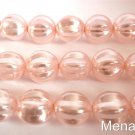 4(Four)  14mm Melon Round Beads: Pearl Coated - Candy Floss