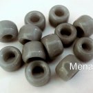 25 5 x 9 mm Czech Glass Roller/Crow Beads: Grey
