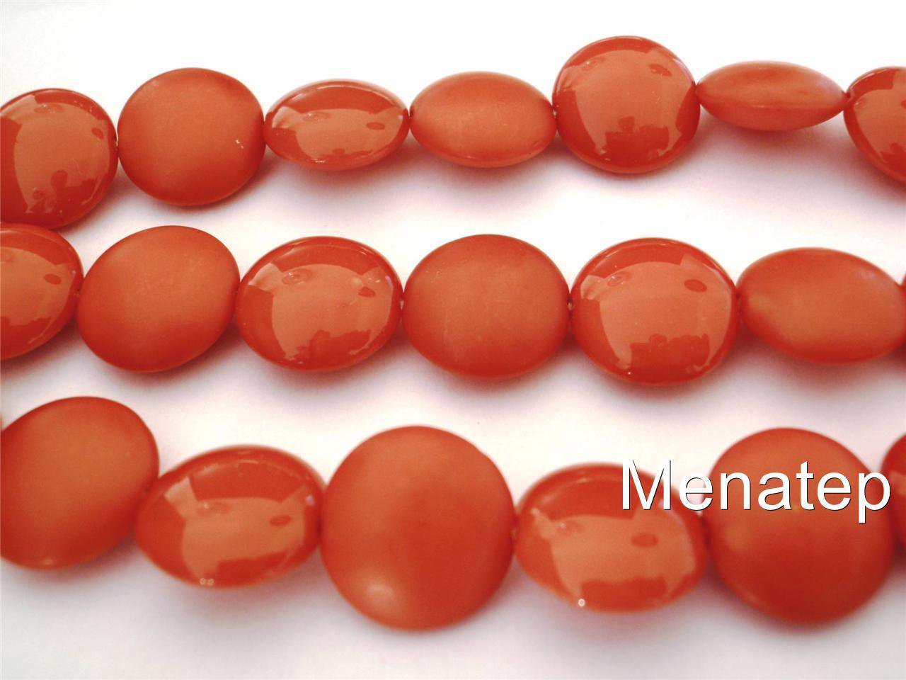 4(Four)  14mm Cushion Round Beads: Pop - Marigold