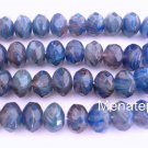 25 6 x 9mm Czech Glass Gemstone Donuts: Hurricane Glass - Milky Pink/Blue Swirl